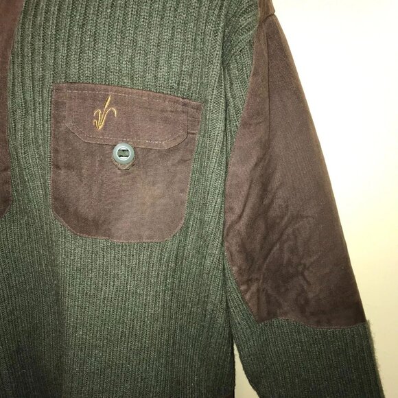 Men's Vintage Avery Heritage Cache River Oil Cloth 1/2 Zip Wool Sweater - Picture 16 of 16